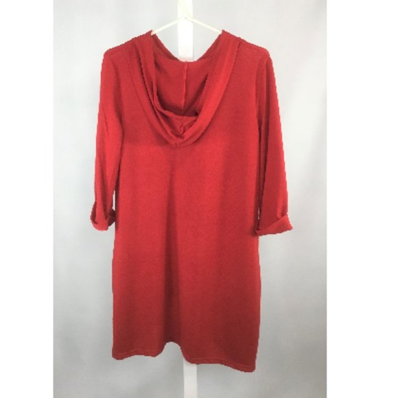 Red Hooded Hi-Lo Tunic - Picture 3 of 3